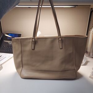 COACH Saffiano Leather City 23576 Tan Tote Bag